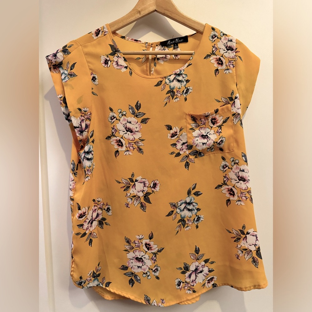 Large Yellow Floral Blouse